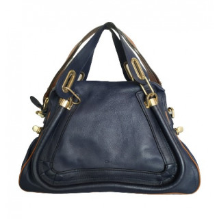 Chloe Paraty Blue Leather Medium Shoulder Bag