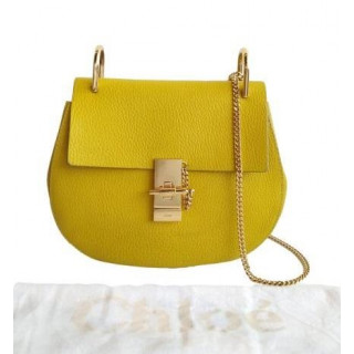 Chloe Drew Lime Yellow Leather Shoulder Bag