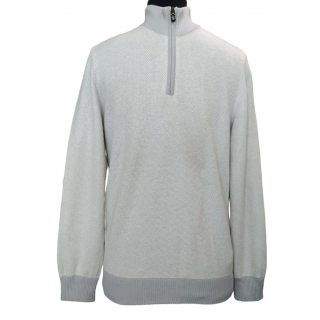 Canali Melange Wool Half-Zip Sweater