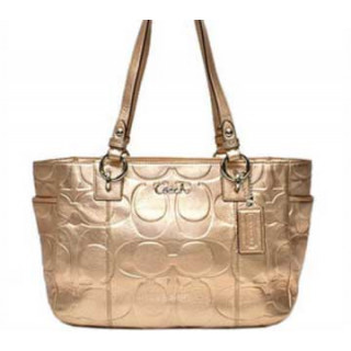 Coach Bling- Gold Embossed Leather Gallery East West Tote