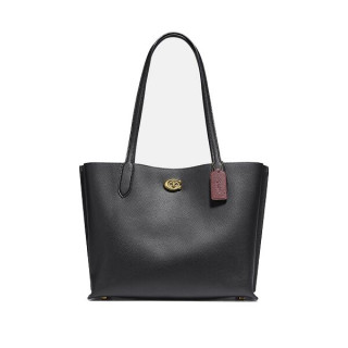 Coach Black Pebble Leather Willow Tote