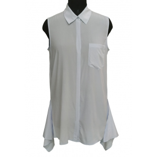 DKNY Sleeveless Button-Up Women Blouse Shirt