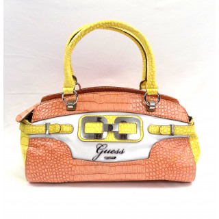Guess Orange and White Satchel Bag