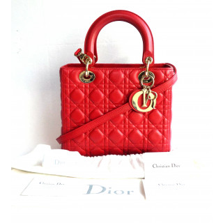 Lady Dior Red "Cannage" Bag