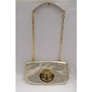Tory Burch Gold Leather Clutch