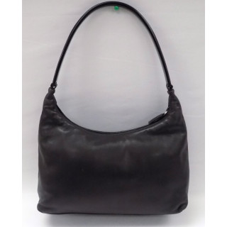 PRADA Black Lambskin Plastic Handle Shoulder Bag