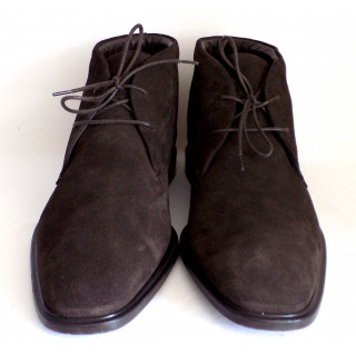 Tods Polacco Gray Lace-up Chukka Men Ankle Boots