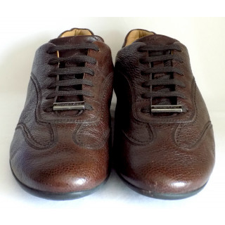 Ermenegildo Zegna Mens Brown Leather Sneaker