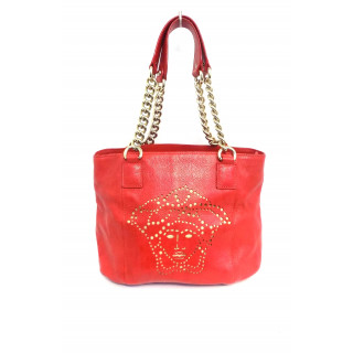 Versace Red Chain Handle Tote