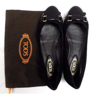 TOD'S classic Patent & suede loafers Black