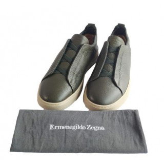 Ermenegildo Zegna Couture Leather Triple Stitch Sneakers