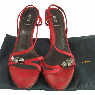 Fendi Red Strappy Sandal