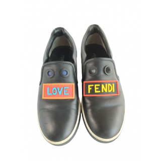Fendi Love Leather Slip-on Sneakers