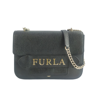 Furla Black Mini Carol Leather Crossbody Bag