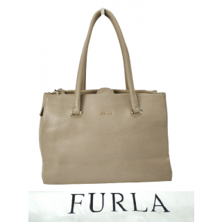 Furla Brown Leather Large Lotus Double Zip Tote