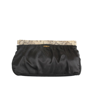 Furla Black Clutch with Animal detail trimming