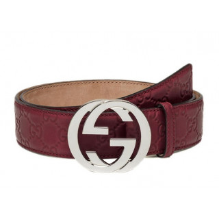 Gucci Interlocking G Buckle Leather Red Belt