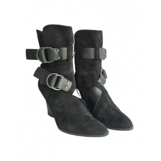 Givenchy Suede Buckled Wedge Boots