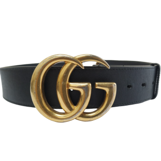 Gucci GG Marmont Black Leather Belt