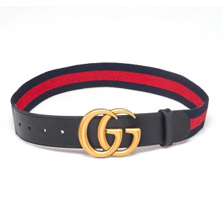Gucci Web Blue and Red G Buckle Belt