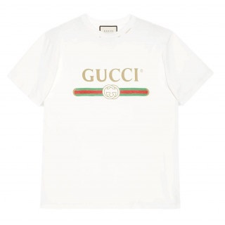 Gucci Logo White Cotton Tshirt