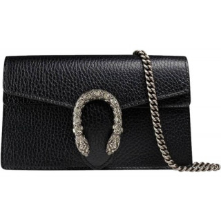 Gucci Dionysus Super Mini Black Leather Shoulder Bag