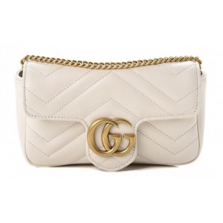 Gucci GG Marmont Matelasse Super Mini White Shoulder Bag