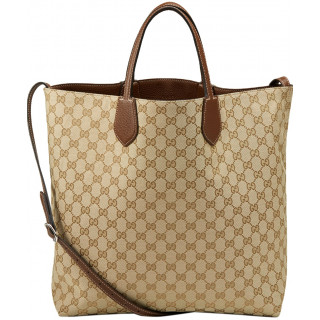 Gucci Ramble Medium Leather and Canvas Reversible Tote