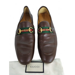 Gucci Web Horsebit Leather Loafer