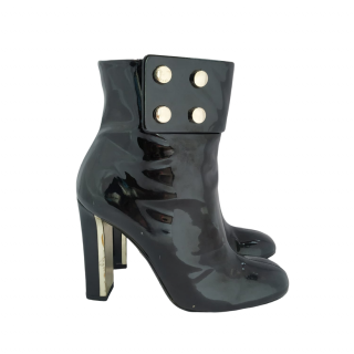 Gucci Patent Leather Ankle Cuffed Boots
