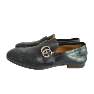 Gucci Donnie GG Navy Leather Loafers