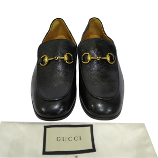Gucci Black Quentin Horsebit Leather Loafers