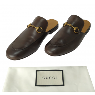 Gucci Princetown Horsebit Brown Leather Mules