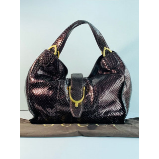 Gucci Stirrup Purple Python Shoulder Bag