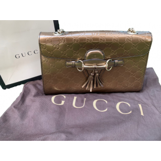 Gucci Guccissima Emily Leather Chain Shoulder Bag