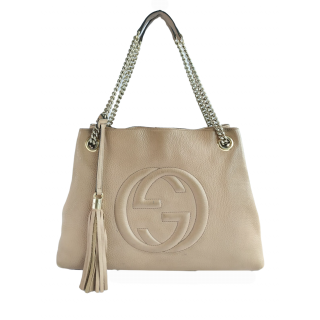 Gucci Soho Pebbled Leather Chain Tote Bag