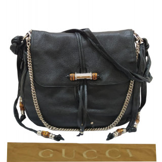 Gucci Jungle Bamboo Leather Shoulde Bag