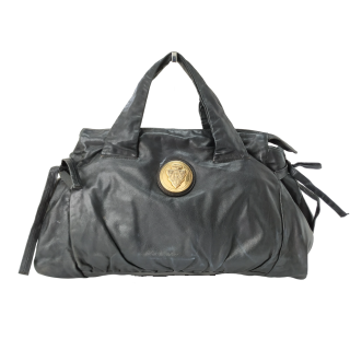 Gucci Black Leather Hysteria Medium Top Handle Bag