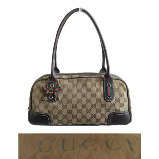 Gucci GG Canvas and Leather Princy Boston Bag