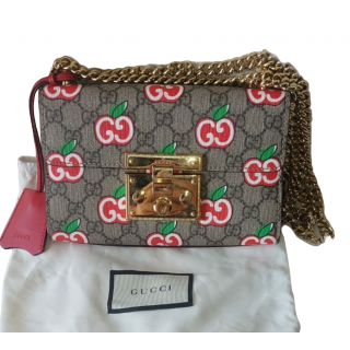 Gucci GG Supreme Apple Small Padlock Shoulder Bag
