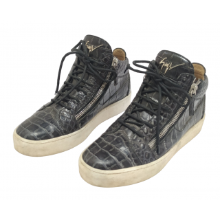 Giuseppe Zanotti Croc-Effect Leather High-Top Sneakers