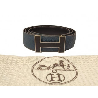 Hermes H Guillochee Buckle Reversible Leather Belt