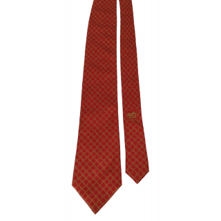 Hermes 5015 Red Silk Tie