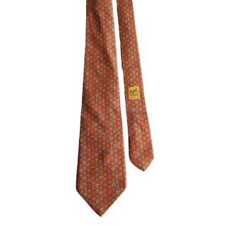 Hermes 7533 OA Red Silk Tie