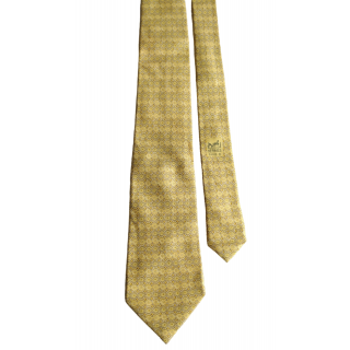 Hermes 7700 Yellow Silk Tie