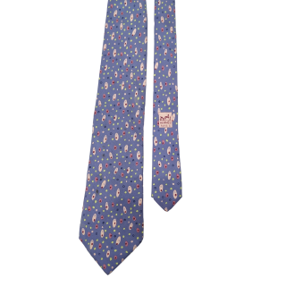 Hermes Blue Silk Tie