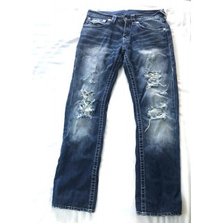 True Religion Straight Fit Torn Jeans