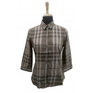 Burberry Black and Grey Checked Shirts
