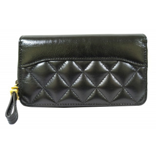 Chanel Black Calfskin Gabriel Small Zip Wallet