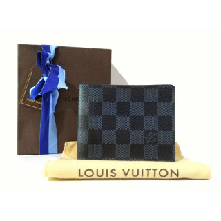 Louis Vuitton Caissa Wallet Damier Ebene Leather Card Brown Women Red Zip LV